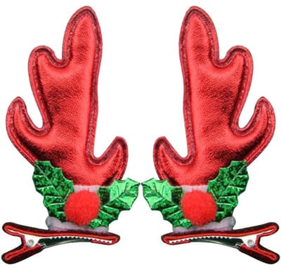 Dailygoods- Haarspeldjes 3D Gewei - 2 Stuks - Kerst Haaraccessoires - Hoofdtooi Meisjes - Feestsieraden - Zachte Hoorn - Afmetingen 10 x 5 x 1 cm - Haarsieraden