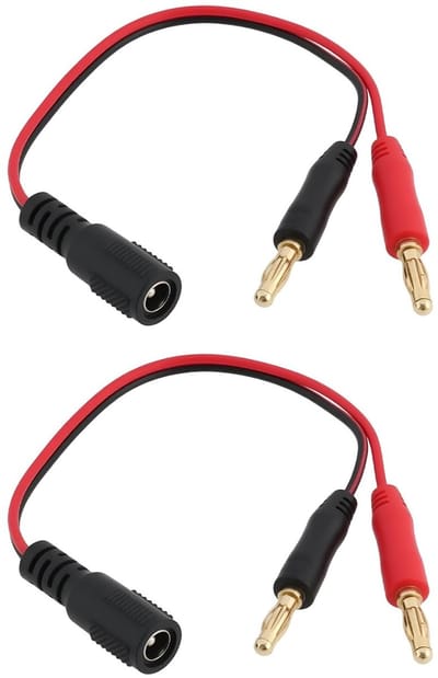 2 Stuks DC 5521 Female naar 4mm Banana Stekker Accu Oplader Kabel voor Fat Shark Goggles - Ideaal voor Drone en FPV Gebruik