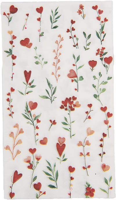 Clayre & Eef Servetten Papier Set van 20 33x40 cm Wit Papier