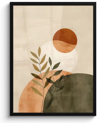 Poster in lijst - Fotolijst 50x70 cm - Posters - Takken - Vormen - Abstract - Posterlijst zwart - Decoratie - Wanddecoratie woonkamer - Muurdecoratie slaapkamer
