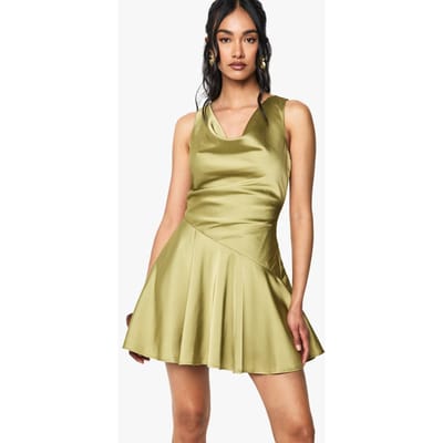 boohoo Dames Satijnen mini-jurk met verlaagde taille | Verstandig | Maat: 36