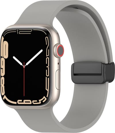 Siliconen bandje - geschikt voor Apple Watch 1/2/3/4/5/6/7/8/9/10/11/ SE (1,2,3) met maat 38 mm / 40 mm / 41 mm en 42 mm (Watch 10/11) - grijs