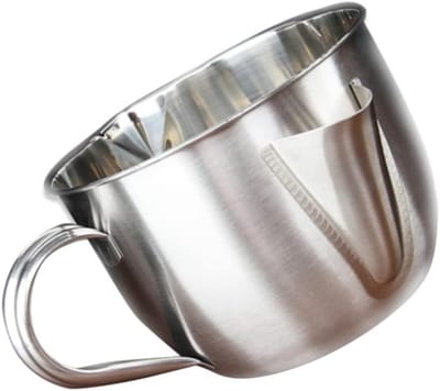 RVS Vetafscheider voor Soepen en Sauzen - 1000ml Vetafscheider met Handvat voor Makkelijk Scheppen van Vetten en Olie
