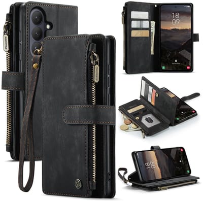CaseMe Hoesje - Geschikt voor Samsung Galaxy S26 Plus Hoesje - CaseMe C30 Book Case met Portemonnee - Zwart