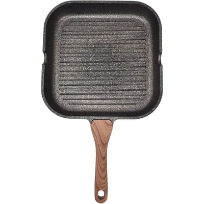 Grillpan voor Kookplaten Aluminium Inductie Vierkante Koekenpan Steak Bakplaat Keuken Thuis 24cm / 9.4in black