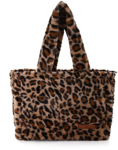 Shopper Tas - Handtas - Teddy Luipaardprint - Ritsopening - Trendy Tas - Ritsvak