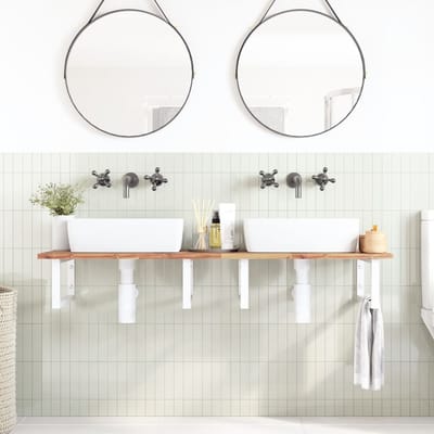 vidaXL - Badkamer - wandschap - staal - en - massief - acaciahout