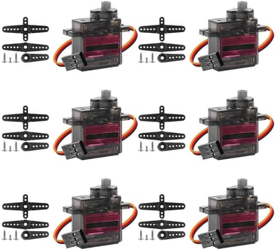 Set van 6 Servo Motor Metalen Tandwielen: Volledig Metalen Overbrenging met 180 Graden Verstelbare Hoek, Geschikt voor Micro Servo Motoren, Mini Motoren en Modelbouw Robotica