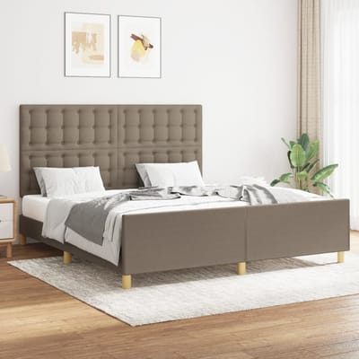 vidaXL - Bedframe - zonder - matras - stof - taupe - 160x200 - cm
