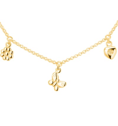 Bedelketting met 3 bedeltjes - Goud