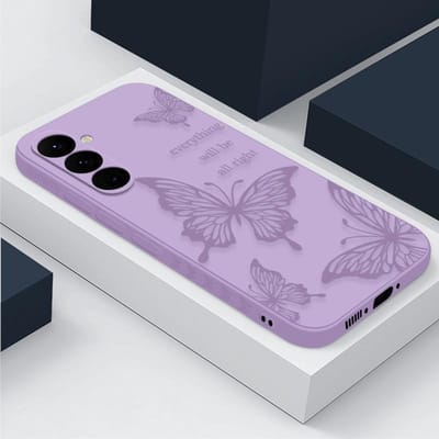 Vlinderpatroon Hand Lanyard Case Voor Samsung Galaxy S25 S22 S23 S24 Ultra S23 FE A55 A56 A54 A36 A15 A16 Zachte Siliconen Hoes For Samsung S22