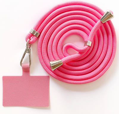 Universele verstelbare telefoonkoord - roze- 150 cm