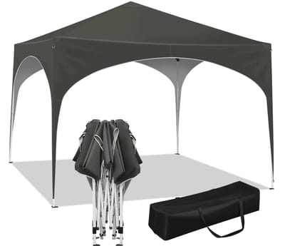 VIEMAE Partytent - Partytent 3x3 - Partytent opvouwbaar - Paviljoen - Luifel - Waterdicht - Easy up - Opvouwbaar - 3x3m - Grijs
