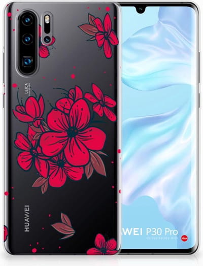 Back Cover voor Huawei P30 Pro TPU Case Blossom Red