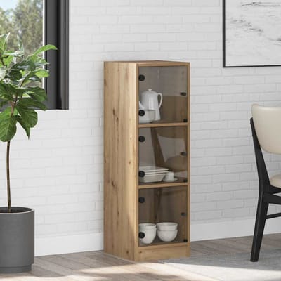 vidaXL - Highboard - Artisan - Eiken - 35 - x - 37 - x - 109 - cm - Bewerkt - hout
