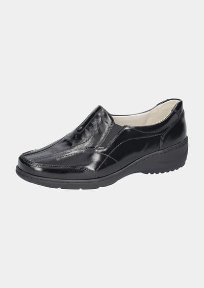 Elegante loafers van zacht leer - lakzwart - Gr. 36 van Goldner Fashion
