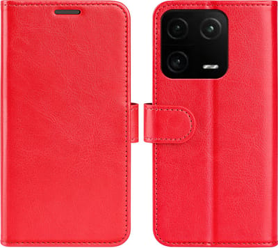 MobyDefend Hoesje - Geschikt voor Xiaomi 13 Pro - Wallet Book Case (Sluiting Achterkant) - Rood