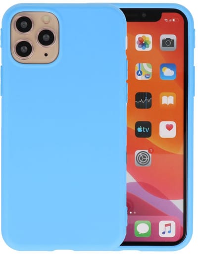 Premium Color Bescherming Telefoonhoesje - Backcover Hoesje - Achterkant Hoesje - Geschikt voor iPhone 11 Pro - Licht Blauw