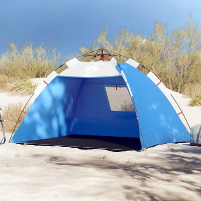 vidaXL - Strandtent - 2-persoons - waterdicht - snelontgrendeling - azuurblauw