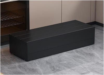 Houten Opstapje - Eenstapskruk Hout - Extra Hoogte Creëren - Antislip Bodemkussens - 60x30x20cm - Zwart
