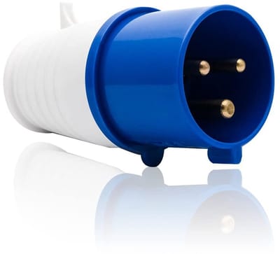 Dailygoody - 3-polige stekker - Industrieel stopcontact - IP44 bescherming - Blauw - 16A / 32A outdoor adapter - Geschikt voor werkplaatsen - Krachtst...