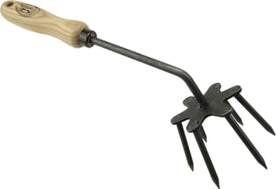 De Wit 3-tands tuinwoeler met essen handvat | 14 cm