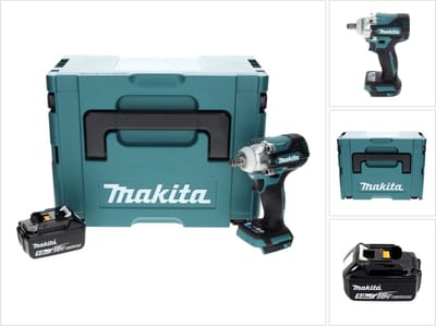 Makita DTW 300 T1J accu-slagmoersleutel 18 V 330 Nm 1/2" borstelloos + 1x accu 5,0 Ah + Makpac - zonder oplader
