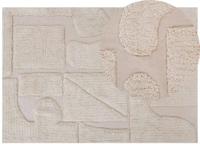 DIYADIN - Laagpolig vloerkleed - Beige - 160 x 230 cm - Katoen
