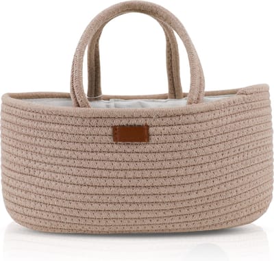 Muuzey Luiermandje - Crème - Luiermand - Luiertas en Commodemandje - Babykameraccessoires - Opbergmand kinderkamer - Kraamcadeau - Babyshower
