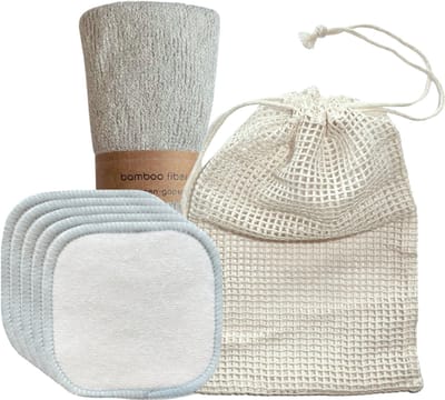 green-goose® Gezichtsverzorgingspakket S | XL Make-up Pads (5) | Gezicht Reinigingsdoekje | Waszakje | Uitwasbaar | Duurzaam Alternatief | GOTS Gecertificeerd