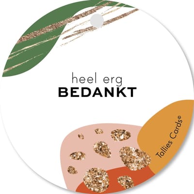 Tallies Cards - kadokaartjes  - bloemenkaartjes - Heel erg bedankt - Abstract - set van 5 kaarten - bedankkaart - bedankt - 100% Duurzaam