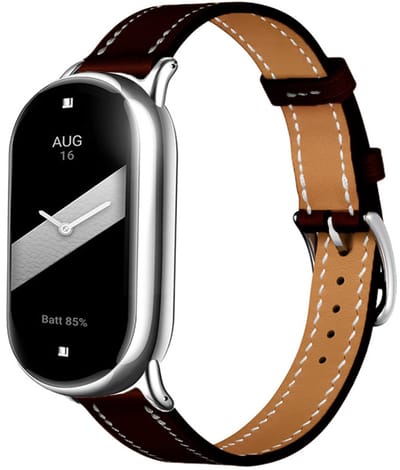 Strap-it Echt leren bandje met gespsluiting - geschikt voor Xiaomi Smart Band 8 / Smart Band 9 / Smart Band 10 (zwart)
