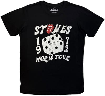 The Rolling Stones - Dice Tour '72 Heren Tshirt - S - Zwart