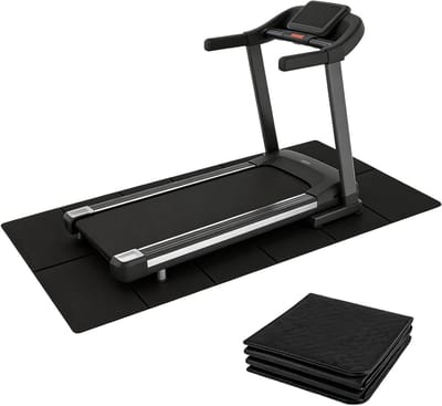 Vloerbeschermingsmat Fitnessapparaten - Loopbandmat Antislipmat - Bescherming Vloeren - Dubbelzijdig Antislip Design - 183 cm x 61 cm - Zwart