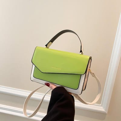 Populaire Retro Contrasterende Kleur Casual Nieuwe Koreaanse Stijl Modieus Eenvoudig Casual Textuur Meerlaagse Zak Eénschouder Crossbody Kleine Vierkante Tas yellow