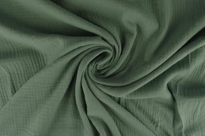 Hydrofiel stof / Mousseline stof / Oud groen / 10 meter
