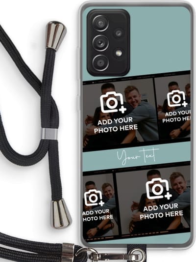 Gepersonaliseerd - Case Company® - Hoesje met koord geschikt voor Samsung Galaxy A52 hoesje met Koord - Filmrol N°2 - Telefoonhoesje met Zwart Koord - Bescherming aan alle Kanten en Over de Schermrand
