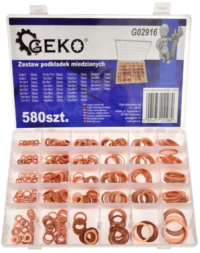 GEKO Koperen ringenset - 580 stuks - Corrosiebestendig en geleidend - Diverse maten