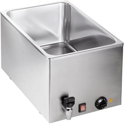 Voedselverwarmer - Au bain marie - Buffet presentatie - Gepatenteerd verwarmingssysteem - 60 x 34.5 cm - Zilver