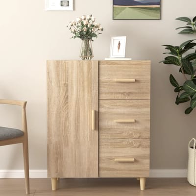 vidaXL - Dressoir - 69,5x34x90 - cm - bewerkt - hout - sonoma - eikenkleurig
