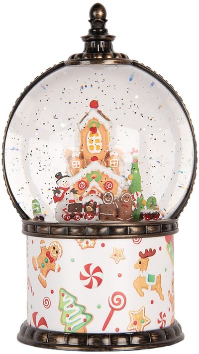 Clayre & Eef Kerstdecoratie met LED-verlichting en muziek Ø 12x21 cm / 3xAA Wit Kunststof