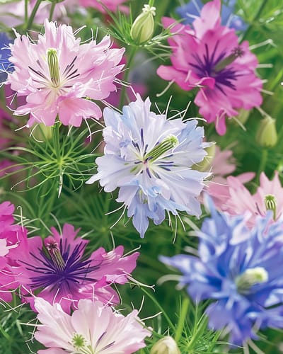 2 sets - Juffertje-in-Het-Groen Zaden Nigella Damascena Eenjarig Persian Jewels Mix