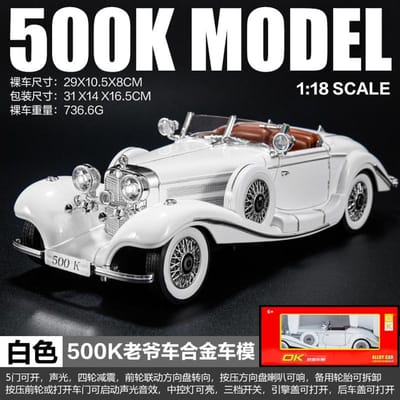 1:18 Mercedes Benz 500K Roadster Convertible de Luxe Voiture Ancienne Modèle Réduit en Alliage Métallique Moulé Sous Pression Voiture de Collection Hobby Ornement d'Exposition