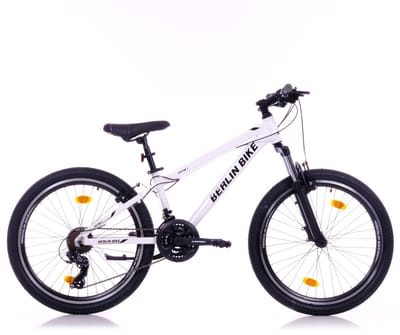 Berlin Bike Jongensfiets 24 inch - Mountainbike Kind 8-12 Jaar - 21 Versnellingen -Aluminium – Wit