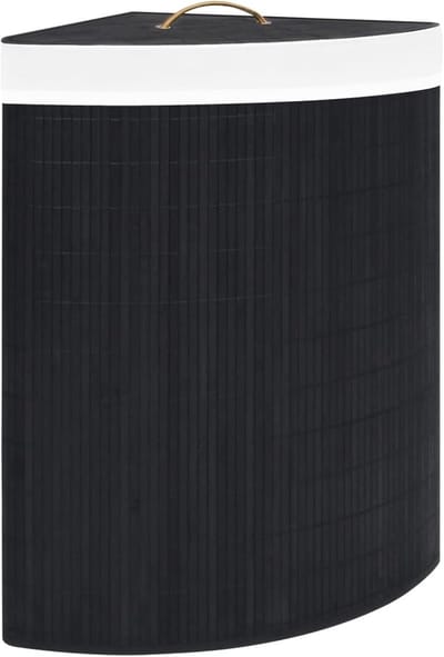 Hoek Wasemmer - Vuile Kleding Mand - Ruimte Besparen - Afneembare Voering - 60 Liter Capaciteit - Zwart