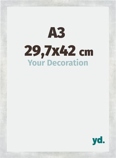 Your Decoration - Fotolijst A3 29,7x42 cm - MDF - Zilver Glanzend Vintage - Mura