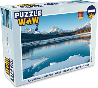Puzzel Landschap - Winter - Meer - Bergen - Uitzicht - IJs - Legpuzzel - Puzzel 1000 stukjes volwassenen