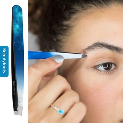 BeautyTools PRECISION Slant Line Epileer Pincet/ Tweezer Voor Wenkbrauwen: Sky Is The Limit - Schuine Punt - (BT-1895)