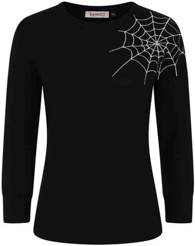 Banned - Alina Spiderweb Gebreide trui - S - Zwart
