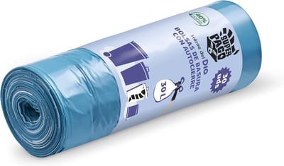 Vuilniszakken Zelfsluitend - Afvalzakken Rol - Huishoudelijk Afval - Handige Sluitstrips - 30 Liter 30 Stuks - Blauw